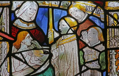 Fenêtre représentant les Sept Sacrements : Extrême-Onction