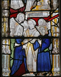 Fenêtre représentant les Sept Sacrements : Mariage
