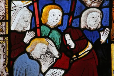 Fenêtre représentant les Sept Sacrements : Pénitence