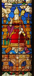 Fenêtre N2 représentant Saint Nicolas : une figure transformée de Dieu le Père à l