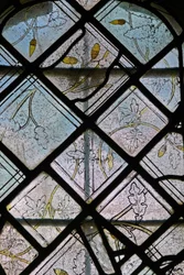 Fenêtre N6 représentant une carrière - motif de chêne