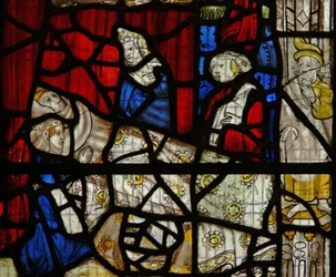 Fenêtre Nw représentant la naissance de Saint Martin
