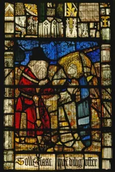Fenêtre S3 représentant Dieu disant à Abraham - via un ange - de sacrifier Isaac