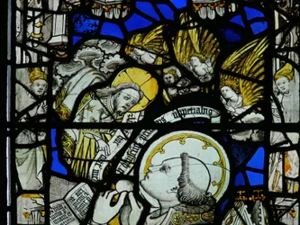Fenêtre S6 représentant la Messe de Saint Grégoire