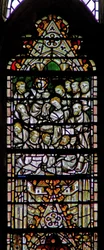 Fenêtre c7 représentant les funérailles de la Vierge Marie