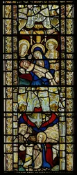 Fenêtre représentant la Pietà et la Pentecôte