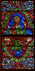 Fenêtre représentant une figure généalogique : Jonan
