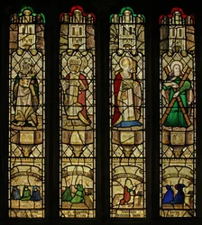 Fenêtre n2 représentant Saint Jean, Saint Grégoire, Saint Léonard et Saint André
