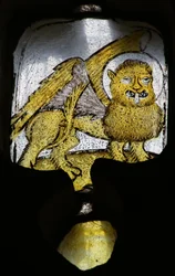 Fenêtre représentant un symbole évangélique : le lion de Saint Marc