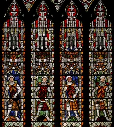 Fenêtre s4 représentant des chevaliers de Clare et William Lord de la Zouche