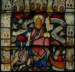 Fenêtre w24 représentant le Te Deum - Dieu le Père et Créateur