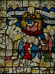Fenêtre w25 représentant le Te Deum : le clergé