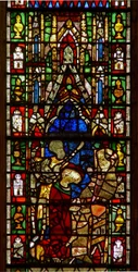 Fenêtre w26 représentant la mort de Saint Nicolas