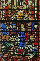 Fenêtre w31 représentant Saint Guillaume traversant le pont d