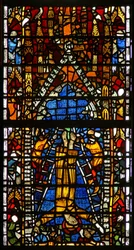 Fenêtre w38 représentant la crucifixion de Saint Pierre