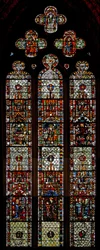 Fenêtre w39 représentant les martyres de Saint Laurent, Saint Denys et Saint Éleuthère
