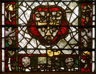 Fenêtre w42 représentant des armoiries et une bordure