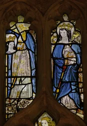 Fenêtre w4 représentant Saint Osith? et Sainte Etheldreda?