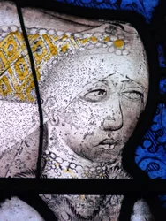 Fenêtre w5 représentant Margaret Fray, épouse de Sir John Leynham - (détail)