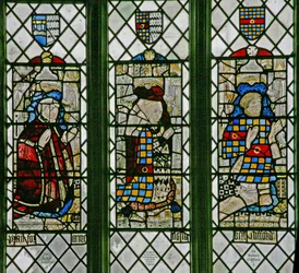 Fenêtre w5 représentant Sir Ralph Joscelin, Elizabeth Joselin Clifford, Sir Robert Clifford