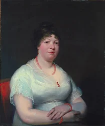 Femme avec des bijoux en quartz rose, vers 1810-15