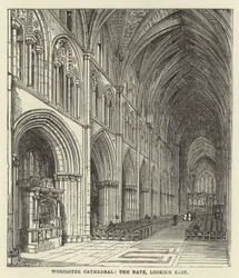 Cathédrale de Worcester, la nef, vue vers l