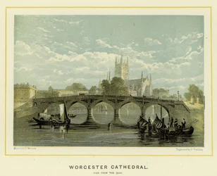 Cathédrale de Worcester, vue depuis le quai