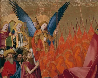 Anges et saints, détail du Couronnement de la Vierge