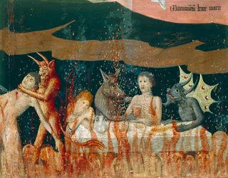 Démons et damnés en enfer (détail)