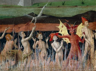 Purgatoire, détail du Couronnement de la Vierge