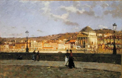 Quai le long du fleuve Pô et l