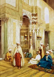 Adorateurs dans une mosquée, vers 1868-1938