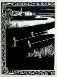 Enak devant Gomorrhe, du livre Juda illustré par Ephraim Moses Lilien (1874-1925)