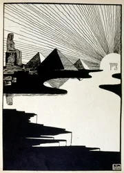 Fête de la Pâque, du livre Juda illustré par Ephraim Moses Lilien (1874-1925)