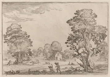 Paysage avec Chevaux en Fuite
