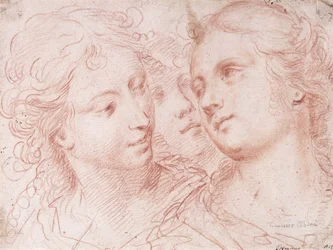 Trois études de têtes féminines