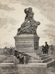 Monument à Enrico et Giovanni Cairoli, patriotes italiens, groupe en bronze par le sculpteur Ercole Rosa, sur la colline du Pincio, Rome, Italie