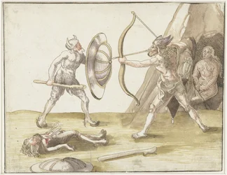 Combat entre deux hommes sauvages