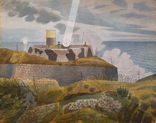 Projecteur au crépuscule, octobre 1941