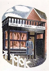 La boucherie, imprimée par la Curwen Press, de High Street, par J.M. Richards, publiée par Country Life, 1938 (ensemble de 24)