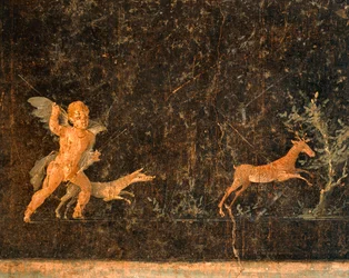 Cupidon chassant le cerf. De Pompéi, Italie