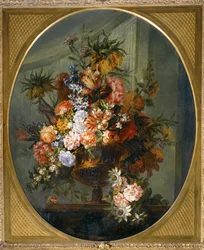 Fleurs dans un vase doré ...