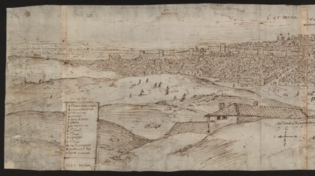 Pleine page : vue de la ville : Carmona, moitié gauche