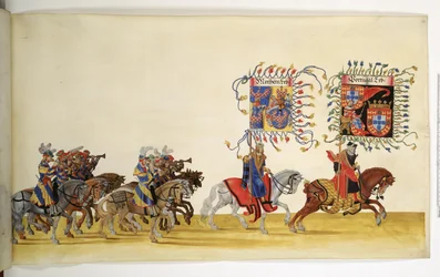 Pleine page : détail de la procession triomphale, vers 1550-1600