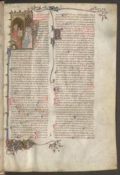 Pleine page : texte et initiale historiée : l