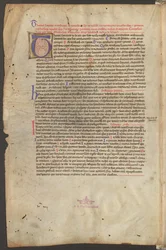 Pleine page : texte et initiale T