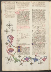 Pleine page : texte, initiale et vignes