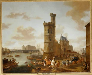 La tour et la porte de Nesle a Paris ...