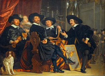 Les chefs de la confrérie des arbalétriers de saint Sébastien, appartenant à la Garde civique d