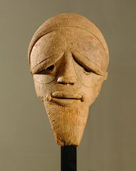 Tête masculine, sculpture de Sokoto, Nigeria (terre cuite)